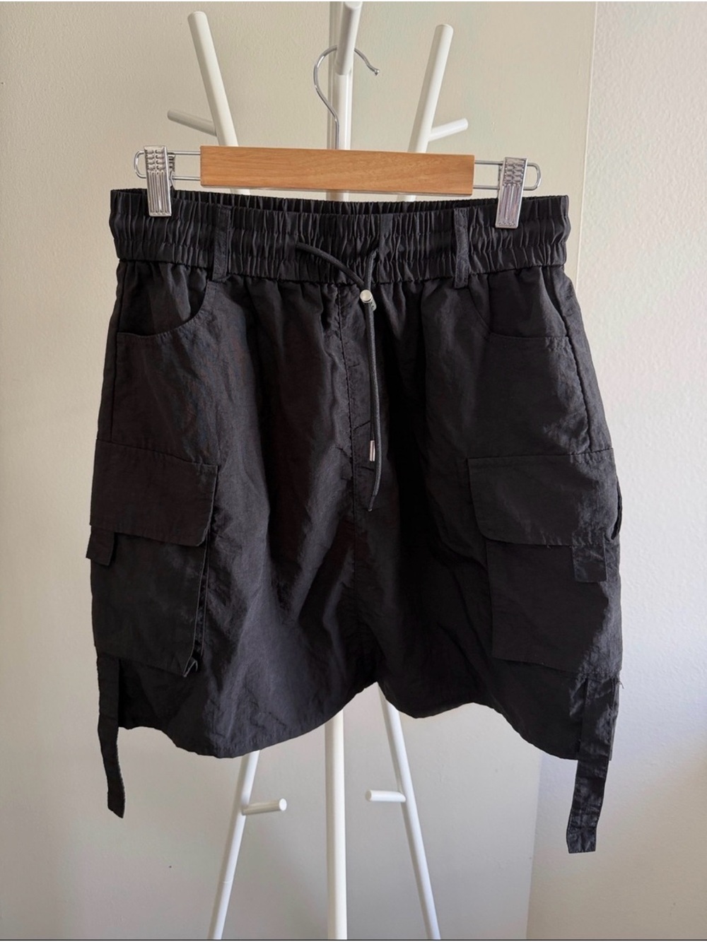 Women's Black Cargo Drawstring Skirts